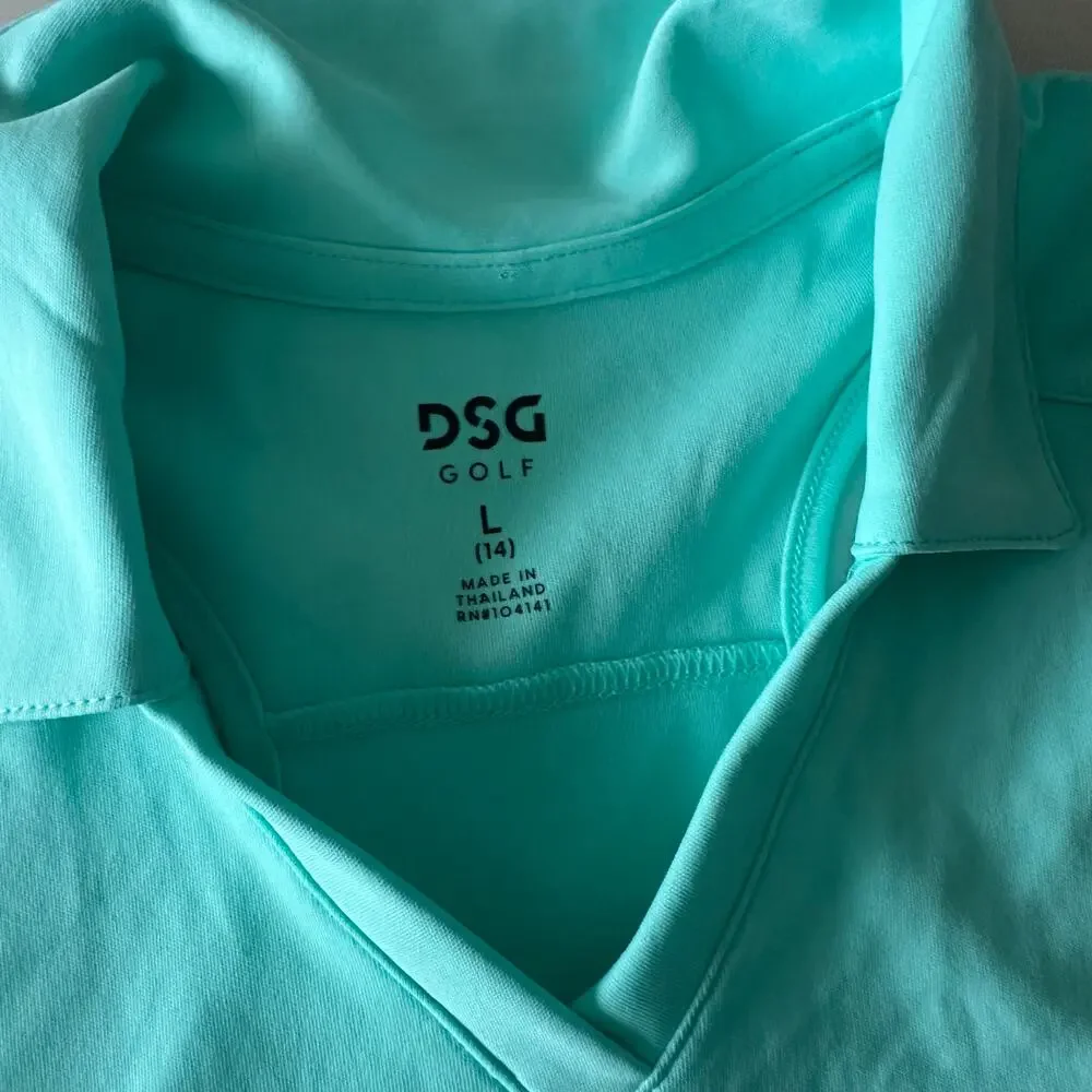 DSG Girls' Sleeveless Golf Polo Capri Sea - Size L